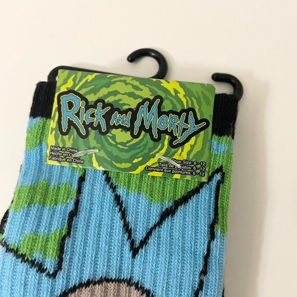 Rick and Morty Socks Shoe Size 6-12 Adult Swim - Picture 2 of 13